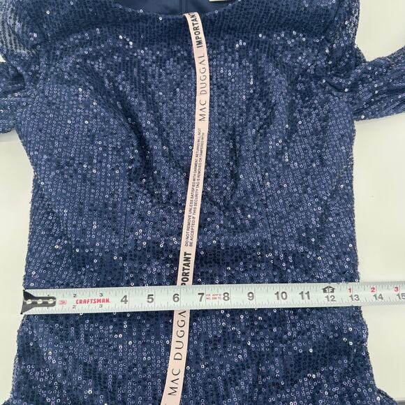 Mac Duggal 42018 Slit Skirt Sequin Dress Womens Sz 8 NWT Glitter Cocktail MOB - Picture 8 of 9